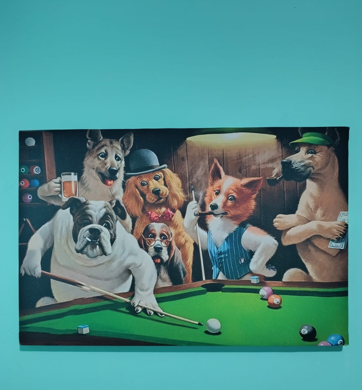Cuadro decorativo dogs playing pool